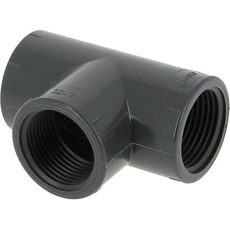 Té PVC pression femelle 26-34 90°