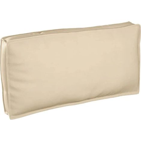 Coussin beige, mesurant 120 x 60 x 12 cm, en tissu Oxford. (1/5)