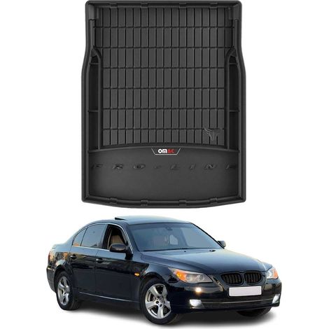 Tapis de Coffre 3D TPE Premium Compatible avec BMW Série 5 E60 2003-2010 - Bac de Protection de Coffre Intérieur antidérapant Revêtement de Coffre Bords Hauts pour Voiture Noir