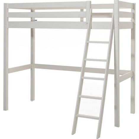 Cama Alta 90x200 con Somier Vipack Pino - Blanco