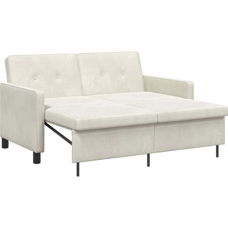 Sofa Bed Cream Fabric vidaXL (1/5)