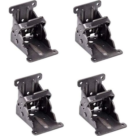 Selbstverriegelnde Scharniere, klappbare Stützhalterung, Beinbeschläge und Eckverstrebung für klappbare Werkbankbeine (2 Sets) (1/4)