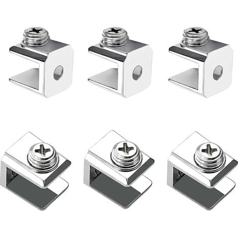 16 Pièces Pince à Verre, Support de Verre Réglable, Pince Support en Alliage de Zinc, Pince de Fixation pour Verre de 3-8mm D'épaisseur (1/5)