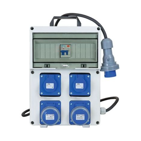 QUADRO DISTRIBUZIONE BLU PL220/2/2 VB - PRESE CEE BLU X 2 SCH+10/16 X 2 MM156X185 H.MM 338