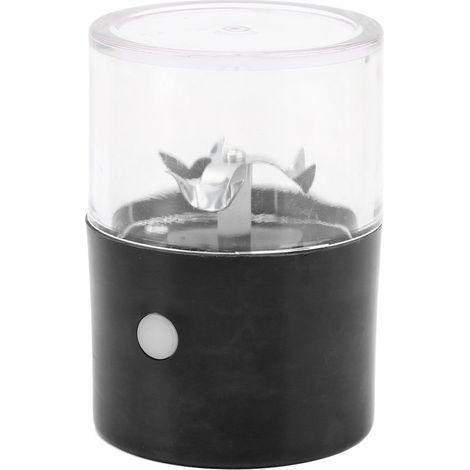 Elektrische Gewürzmühle mit Edelstahlklingen, USB-aufladbar, tragbar, für Gewürze, Kräuter und Zigaretten (schwarz) (1/5)