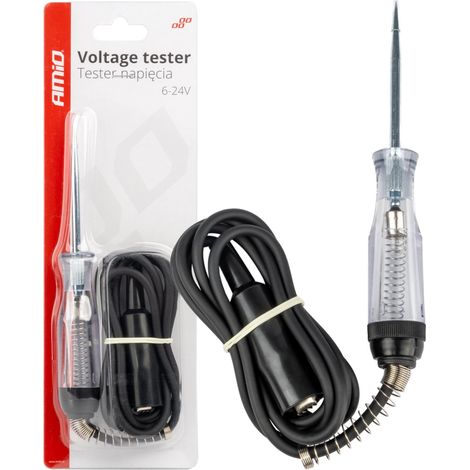 Tester di tensione per auto con pinza a coccodrillo 6-24V amio-04273 (1/5)