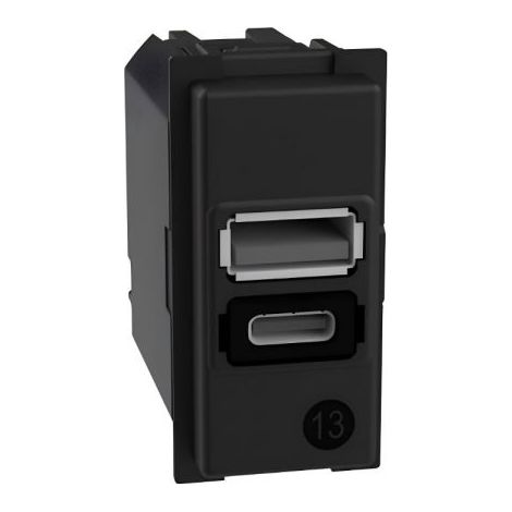BTICINO presa caricatore USB A+C da incasso 3A 15W Nero - K4191AC