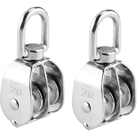 Poulie double M20 en acier inoxydable 304, palan pour câble de levage de bateau/yacht (1/5)