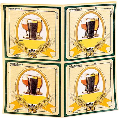 ETICHETTE ADESIVE PER BIRRA cm 8 x 10 FERRARI GROUP