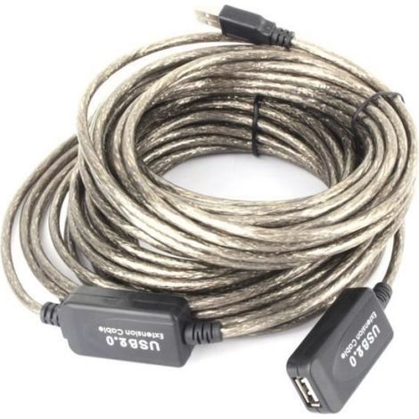 15M USB 2.0 Type A Mâle à Femelle Extension Rallonge Câble Cordon Noir (1/3)
