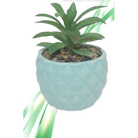 TrAdE Shop Traesio - Vaso In Ceramiche Per Piantine Casa Giardino Decorazione Interno Casa 15x9 Cm - Celeste