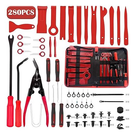Kit Outils De Démontage Garniture Voiture, Plastique pour Demontage Radio,Audio,Intérieure,Dash,Tableau de Bord( mais n’abîme Pas la Auto) (1/5)
