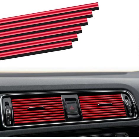 Dekorative Leisten für Auto-Lüftungsschlitze – 20er-Packung für Luftauslässe – Innenausstattung – Für Klimaanlagen (Rot) (1/5)