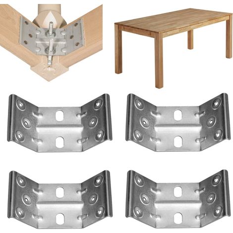 Evotrade – Kit de support d’angle interne pour pied de table – Lot de 4 pièces – Plaques de montage en acier galvanisé renforcé – Hauteur 66 mm