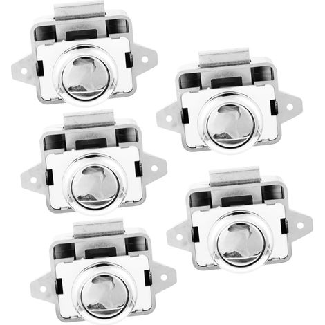 Lot de 5 verrous de porte à bouton, poussoir, type poussoir, camping (1/5)