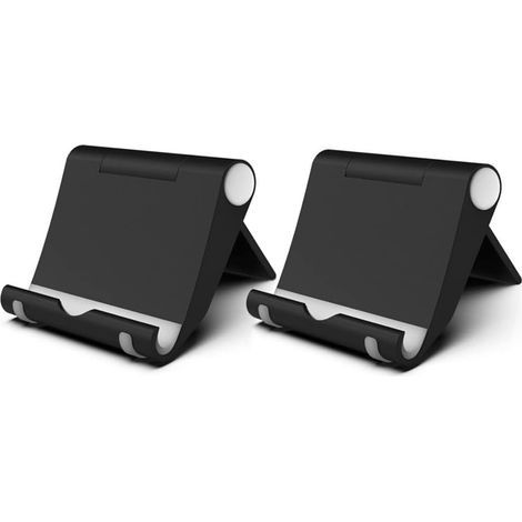 Set of 2 Adjustable Phone Stands, Foldable Portable Desktop Phone Holder Dock Compatible with iPhone 17 16 15 14 13 12 11 Pro Max Mini XR X Samsung Huawei and other Smartphones (1/5)