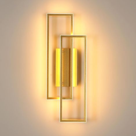 GOECO Applique Murale Luxe Doré à Double Bord, 32W, Lumière Chaude et Rayonnante 3000K, Pour Salon, Chambre, Salle de Bain, Décoration Élégante et Brillante (1/5)
