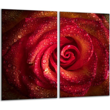Schneidebrett aus Glas, 2x 30x52, Rose (1/5)