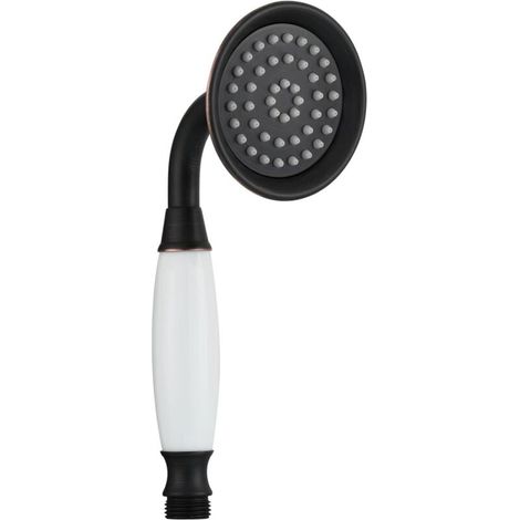 Hochdruck-Duschkopf aus Messing mit Massagefunktion für Badewannenarmatur, Retro-Stil, Schwarzbronze - KZQ