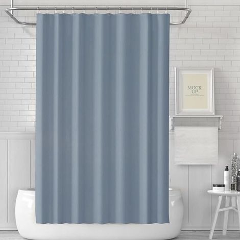 Anti-mold shower curtain. Waterproof PEVA shower curtain 180 x 180 cm with 12 plastic hooks (1/4)