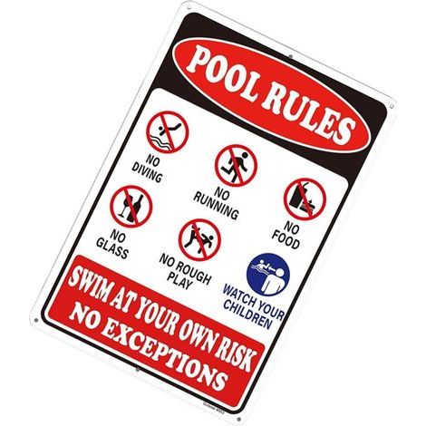 Regeln Schild 7 87 Zoll Swim At Your Own Risk Schild (1/5)