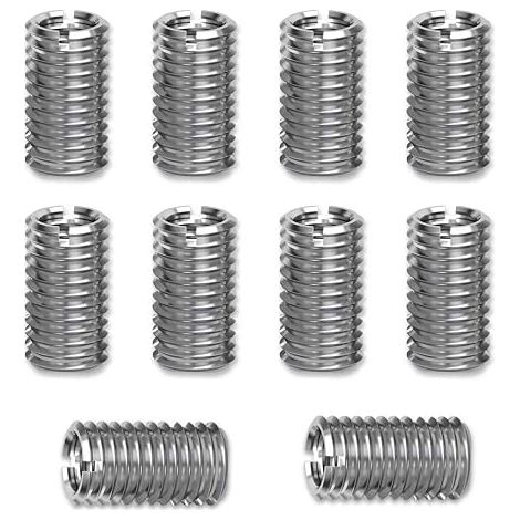 Lot de 10 inserts filetés M10 à M8, manchons filetés en acier inoxydable de 15 mm, adaptateur fileté d'écrou vissé, bague filetée, kit de réduction de filetage (M10M8) (1/5)