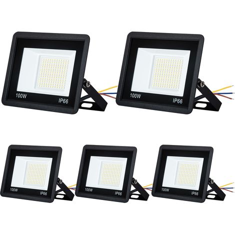 Projecteur LED Extérieur 5x100W Super Lumineux - Lampe Murale en Aluminium, Lumière Chaude NAIZY