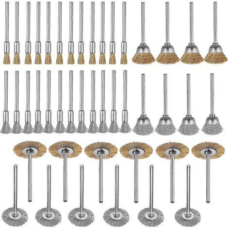 Ensemble de 44 mini-brosses métalliques en laiton et acier (1/5)