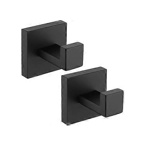 Crochets porte-serviettes muraux en acier inoxydable 304, noir mat, robustes et carrés, pour salle de bain, cuisine ou garage.