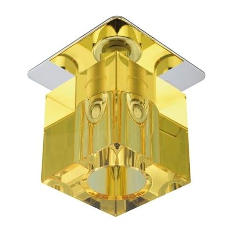 Spot encastré carré chromé cristal jaune G4 Candellux
