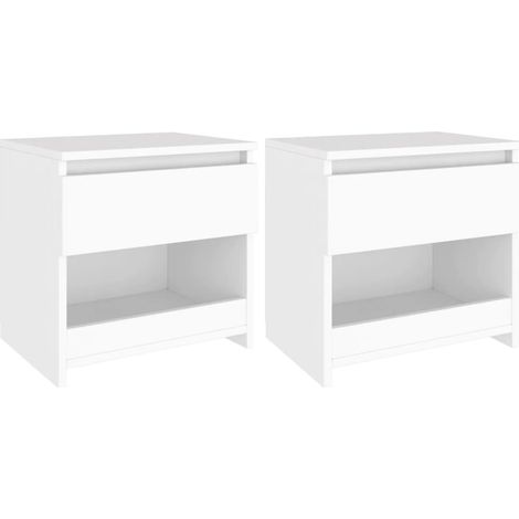 Tables de chevet 2 pcs Blanc 40x30x39 cm Aggloméré vidaXL