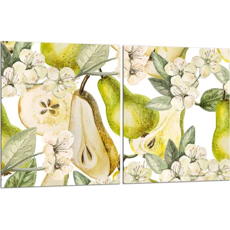 2 plaques de protection en verre pour cuisinière 40x52 fruits (1/5)
