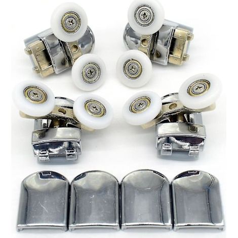 Roulettes doubles de 23 mm pour portes de douche, pour le remplacement dans les parois de douche coulissantes en verre.-AquaForge (1/5)