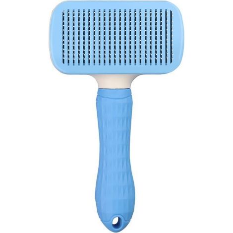 Peigne pour animaux - Peigne pour chien - Peigne pour chat - Convient aux poils longs et courts - Peigne démêlant - Bleu - Plastique (1/5)