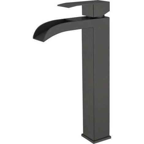 Robinet de lavabo en acier inoxydable 304 noir, revêtement PVD (1/4)