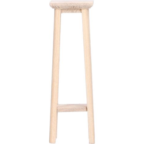 Tabouret haut en bois pour maison de poupée 1:12, meuble miniature simulé en forme de bonsaï, accessoire jouet modèle. (1/5)