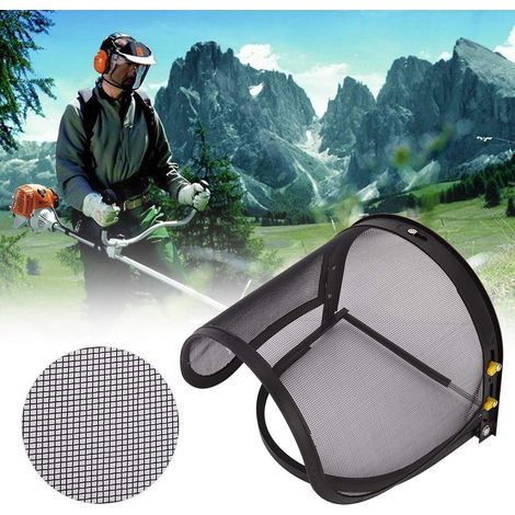 Casco con visiera a rete, schermo facciale a rete, visiera comoda con maschera da scherma, per lavori forestali e orticoli (1/5)
