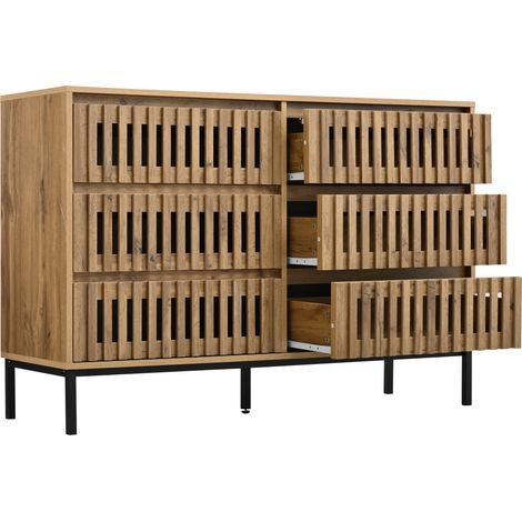 Credenza a 6 cassetti 120 x 40 x 81 cm color legno (1/5)