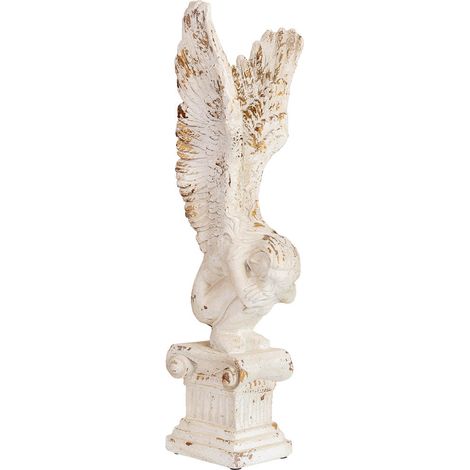 Figura decoración angel de magnesio blanco 32x30x95.5h cm