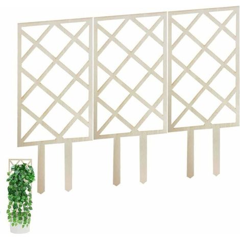 Traliccio da giardino in legno, tutori per piante, traliccio di supporto per piante, traliccio per piante rampicanti per esterni e interni (confezione da 3)