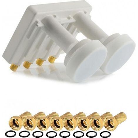 LNB Monoblock Quad - OPTICUM - Double Tête 6° - 4 sorties - 0,1 dB - 4K/Full HD