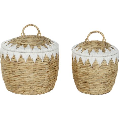 Cesta Set 2 Fibra Algodon 35X35X37 Tapa Natural (1/4)
