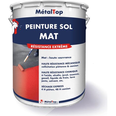 Peinture Sol Mat - Rouge basque - RAL 3004 - 5 L - Métaltop (1/5)