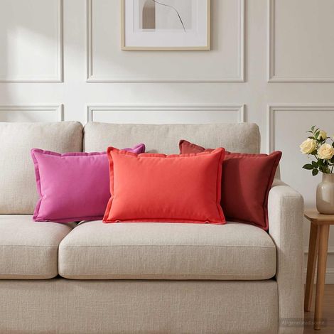 Housse de coussin 2 pc HOUTEN Bordeaux 40 x 60 cm Polyester (1/5)