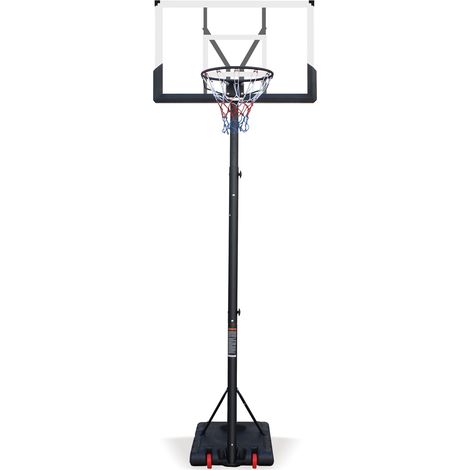 Panier de basketball extérieur réglable en hauteur de 174 à 305 cm avec panneau PVC et filet en nylon blanc (1/5)