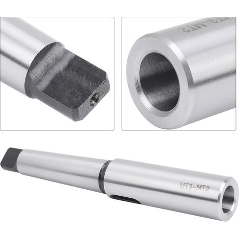 Adaptateur réducteur et allongeur de douille de perçage à cône Morse pour montage de fraisage sur tour MT3-MT2 (1/5)