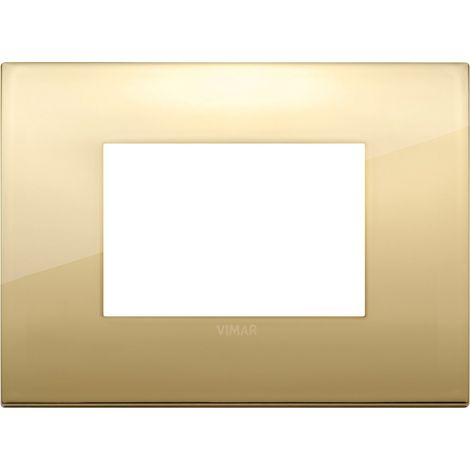 VIMAR 19653.07 ARKÉ Placca Classic 3 moduli, in metallo, dimensioni 12.2 x 9 x 0.86 cm, colore oro lucido