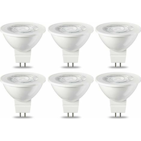 Lot de 6 ampoules LED GU5.3 MR16 5 W Blanc chaud non dimmable, 220 V [Classe énergétique G] (1/5)