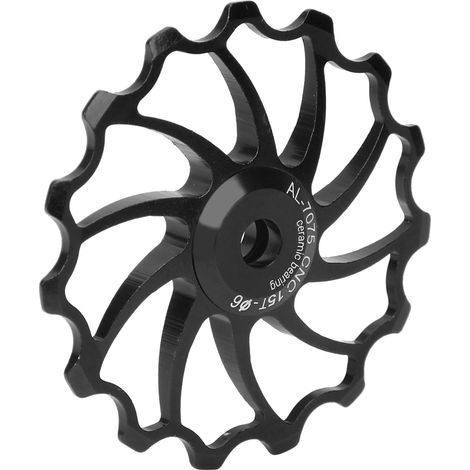 15T Fahrrad-Schaltwerksrolle aus Aluminiumlegierung mit Keramiklager, schwarz (1/5)