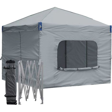 Aoodor 3x3 m Pop Up Canopy Tent with Removable Sidewalls-grey (1/5)